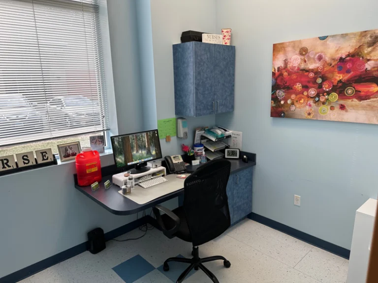 a chair and desk in our Norwalk allergist office